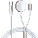 JOYROOM Индуктивно зарядно за Apple Watch Joyroom S-IW011 2в1 USB-C / Lightning 1.5м Бял