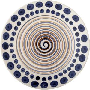 Bloomingville Бяло-тъмносиня керамична чиния ø 27 cm Shama - Bloomingville (82060436)