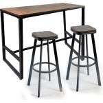 Bogdan Furniture Europe Бар маса Мебели Богдан модел 11-Barsi BM, размер: 120/48/103.5 см, цвят: дъб/черен, материал: МДФ/ боядисан метал
