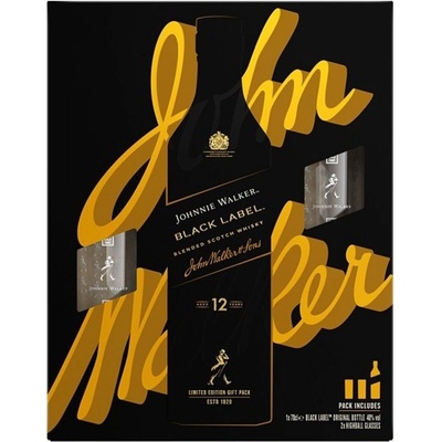 Johnnie Walker Black Label 12y 40% 0,7 l (darčekové balenie 2 poháre)