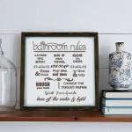 Evila Originals Табела 34x34 cm Bathroom Rules - Evila Originals (797EVL1006)