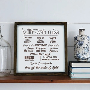 Evila Originals Табела 34x34 cm Bathroom Rules - Evila Originals (797EVL1006)