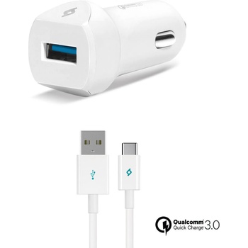 Image 1 of Ttec Зарядно за кола 12V ttec SpeedCharger QC 3.0 In-Car Charger , 18 W with Type-C - Бяло