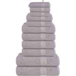 vidaXL Комплект кърпи FROGN, 12 части, сив, 360 г/м2 (137102)
