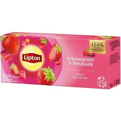 Lipton Strawberry & Rhubarb ovocný čaj 20 vrecúšok 32 g