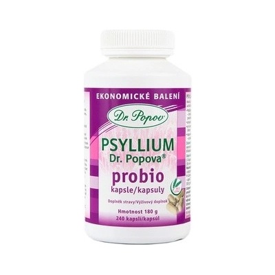 Psyllium Dr. Popova PROBIO kapsle, ekonomické balení, 240 ks Dr. Popov
