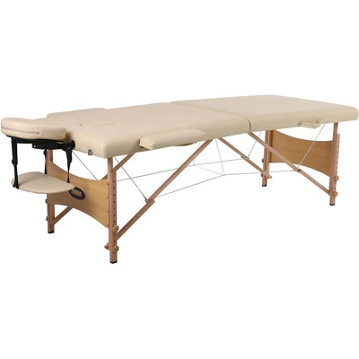 Масажна кушетка сгъваема с аксесоари 70см бежова