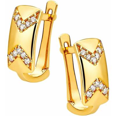 Zlaton Náušnice žluté zlato visací osazené zirkony 1.4cm 2.55g O17062603380