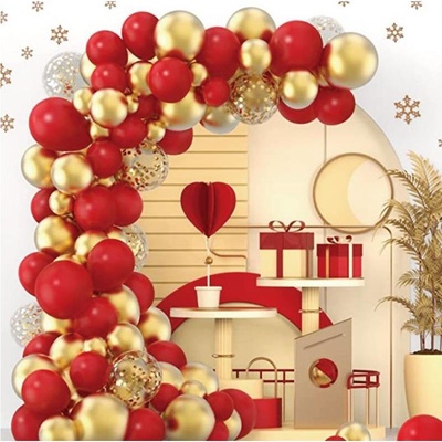 Cakesicq Balónková girlanda červeno zlatá