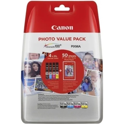 Canon CLI-551 XL Photo Value Pack BK/C/M/Y (6443B006)