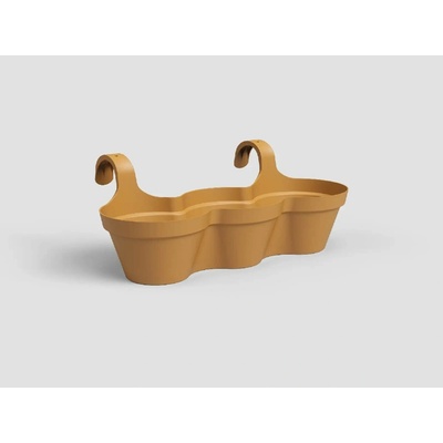 Artevasi Květináč CAPRI balkonový trojitý 54cm plast žlutá honey yellow