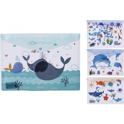 Obálka plastová s drukem Mořský svět 36x26cm mix 945532
