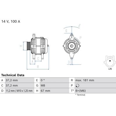 Alternátor BOSCH 0 986 086 510 (0986086510)