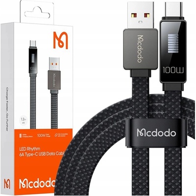 Mcdodo CA-4980 USB na USB-C s displejom, 1,2m, černý
