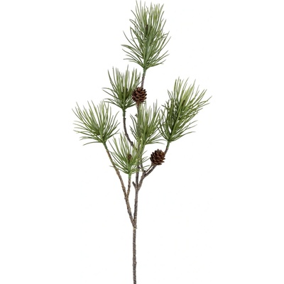 Umělá borová větvička se šiškami výška 72 cm Gasper - zelená