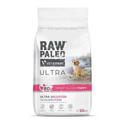 RAW PALEO Ultra Pork Medium & Large Puppy - суха храна за кучета - 10 кг (5902414211865)