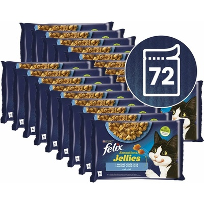 Felix Sensations Jellies losos treska v želé 72 x 85 g