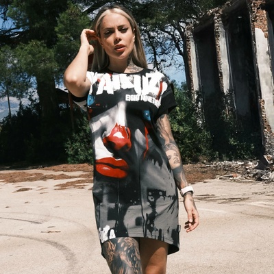 Yakuza dámske šaty Red Nose GKB 25128 black