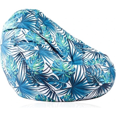Pufrelax Пуф круша 520л. , Nirvana Gigant - Tropical Leaves, Водоустойчив, Перящ се калъф, Пълнеж от Полистиролни перли, принт (PUF-G-NGG-TEXP-TRO)