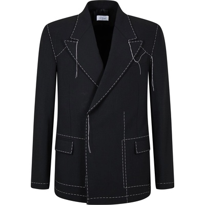 OFF WHITE Сако OFF WHITE Men's Body Stitch Double-Breasted Contrast Stitching Long Sleeve Blazer - Black/White