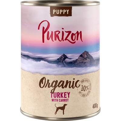 Purizon Organic krůtí s mrkví pro štěňata 6 x 400 g