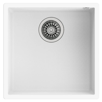 Teka Мивка Teka Square 40.40 TG, Гранит, За шкаф, 50 см, Бял (115230029)