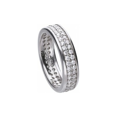 Diamonfire Strieborný prsteň so syntetickými diamantmi R3642