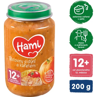 Hami Těstoviny s dýní a kuřetem 200 g – Zboží Dáma