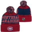 Outerstuff Dětská zimní čepice Montreal Canadiens NHL Puck Pattern Cuffed Pom