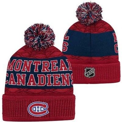 Outerstuff Dětská zimní čepice Montreal Canadiens NHL Puck Pattern Cuffed Pom