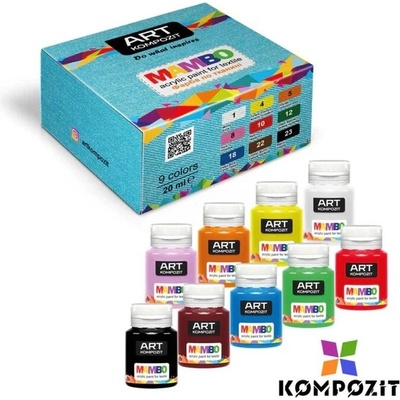 Mambo Kompozit sada farieb na textil a kožu 9 х 20 ml