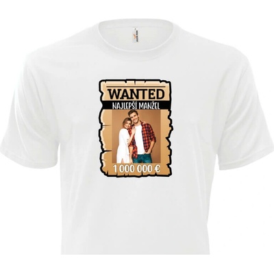 FOTOpošta tričko s fotkou rámik Wanted Manžel