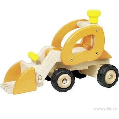 Goki Dřevěné auto oranžový bagr