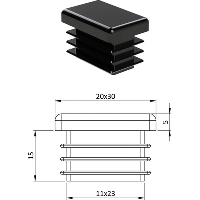 Krytka plastová 20 x 30 mm