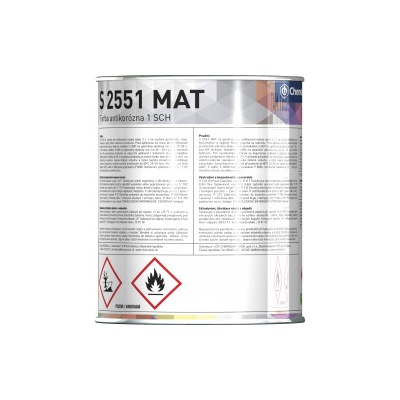 Chemolak Vagona S 2551 mat syntetická antikorózna farba 2v1 8,0L RAL7040