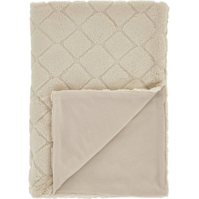Catherine Lansfield Béžová deka z mikroplyšu Cosy Diamond 130x170