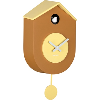 Karlsson Grato Cuckoo стенен часовник с кукувица, жълто-оранжев (KA6026YE)