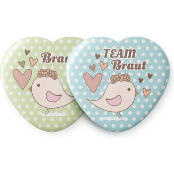 Image 1 of Spielehelden Odznaky Herz Vogel Holčičí pro rozlučku se svobodou 12 odznaků 5, 6 cm extra velký dárek pro rozlučku se svobodou (AMZBUTA336) (AMZBUTA336)