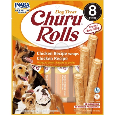 Inaba Foods Dog Churu Rolls - с пилешко месо 8 x 12 г