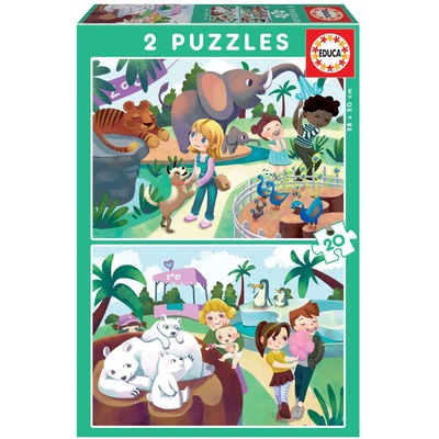 Educa - Puzzle 2x20 At the Zoo - 40 - 99 piese