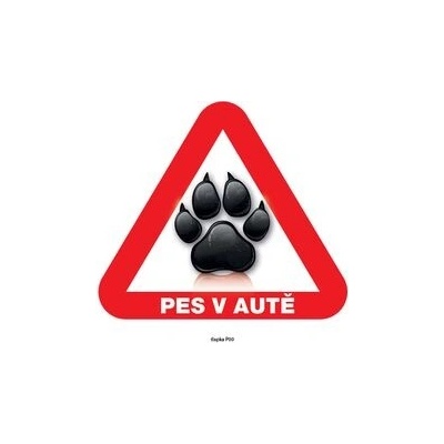 Grel nálepka pozor pes v autě tlapka