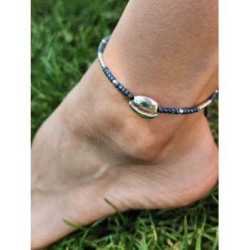 Image 1 of Сребърна гривна за крак с миди