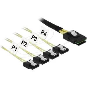 Delock Интерфейсен кабел Delock Mini SAS SFF-8087 към 4 x SATA 7-pin 1 m metal (DELOCK-85731) - xtreme