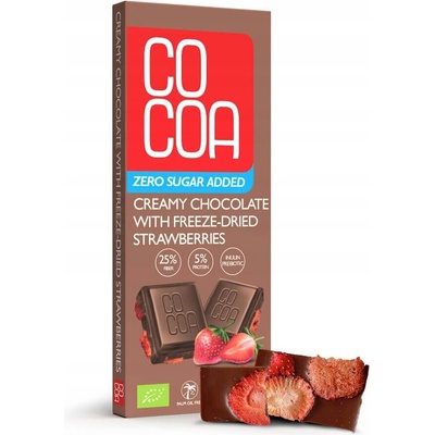 Cocoa Čokoláda creamy s jahodami bez pridaného cukru Bio 40 g