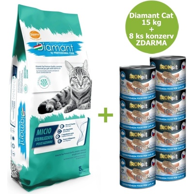 Diamant Cat Micio Sterilised Modrá ryba 15 kg