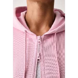 Adidas суичър с цип и качулка дамски с памук (KR6289)