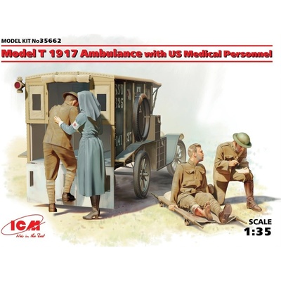 ICM Model T 1917 Ambulance with US Medical Personnel 1:35