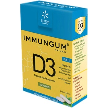 Lemon Pharma Immungum Natural with Vitamin D-3 1000 IU [20 бр. ] Мента