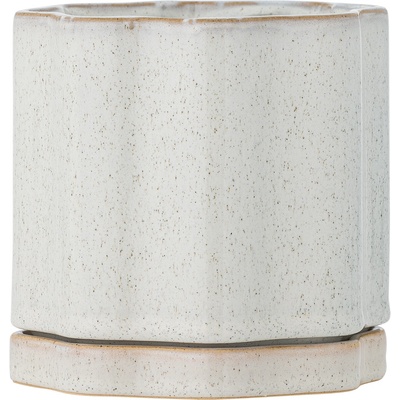 Bloomingville Argyle Саксия с подложка, сива (82072639)