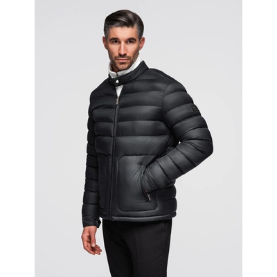 Ombre Clothing Мъжко стегнато класическо яке със стойка - черно V1 OM-JALP-0261 Ombre Clothing Ombre Clothing | Cheren | МЪЖЕ | S
